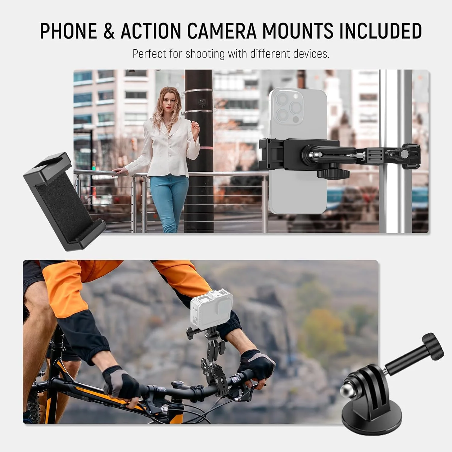 NEEWER ST83 Super Clamp for Plane/Round Surfaces with 3" Dual Ball Head Magic Arm/Cold Shoe/1/4" 3/8" Screw/Smartphone/Action Camera Mount Adapter for Desk Tripod, Tube Cross Bar, Gimbal Rod NEEWER ST83 Super Clamp for Plane/Round Surfaces with 3" Dual Ball Head Magic Arm/Cold Shoe/1/4" 3/8" Screw/Smartphone/Action Camera Mount Adapter for Desk Tripod, Tube Cross Bar, Gimbal Rod