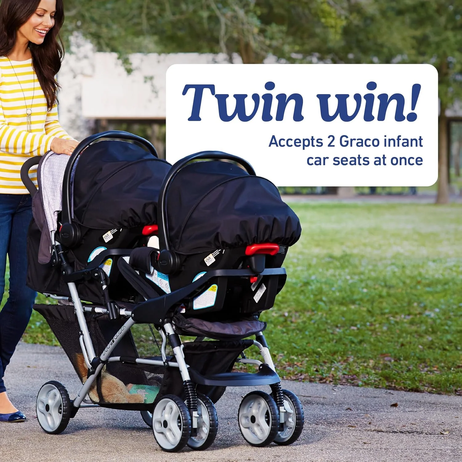 کالسکه دوقلو گراکو DuoGlider | کالسکه دوقلوی سبک وزن با صندلی های پشت سر هم، Glacier کالسکه دوقلو گراکو DuoGlider | کالسکه دوقلوی سبک وزن با صندلی های پشت سر هم، Glacier