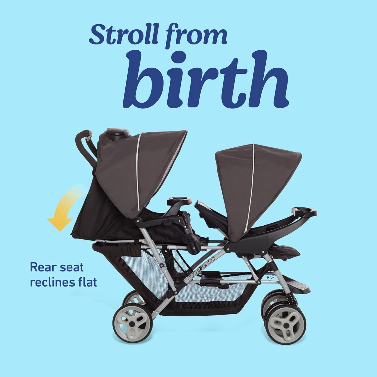 کالسکه دوقلو گراکو DuoGlider | کالسکه دوقلوی سبک وزن با صندلی های پشت سر هم، Glacier کالسکه دوقلو گراکو DuoGlider | کالسکه دوقلوی سبک وزن با صندلی های پشت سر هم، Glacier