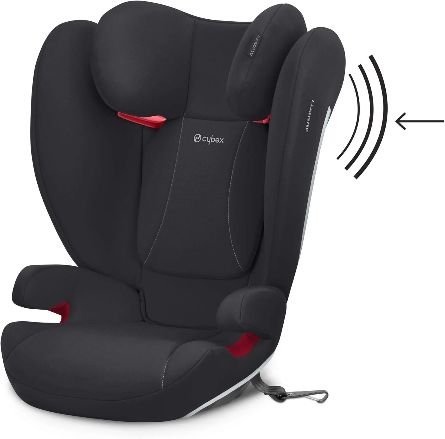 صندلی بوستر پشتی بلند CYBEX Solution B-Fix، صندلی بوستر سبک وزن، نصب ایمن Latch، محافظت خطی در برابر ضربه جانبی، تکیه گاه سر قابل تنظیم 12 حالته، برای کودکان 18 تا 54 کیلوگرم، مشکی آتشفشانی