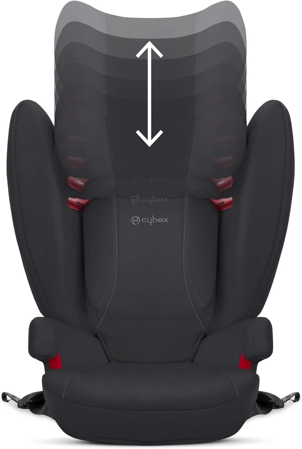 صندلی بوستر پشتی بلند CYBEX Solution B-Fix، صندلی بوستر سبک وزن، نصب ایمن Latch، محافظت خطی در برابر ضربه جانبی، تکیه گاه سر قابل تنظیم 12 حالته، برای کودکان 18 تا 54 کیلوگرم، مشکی آتشفشانی