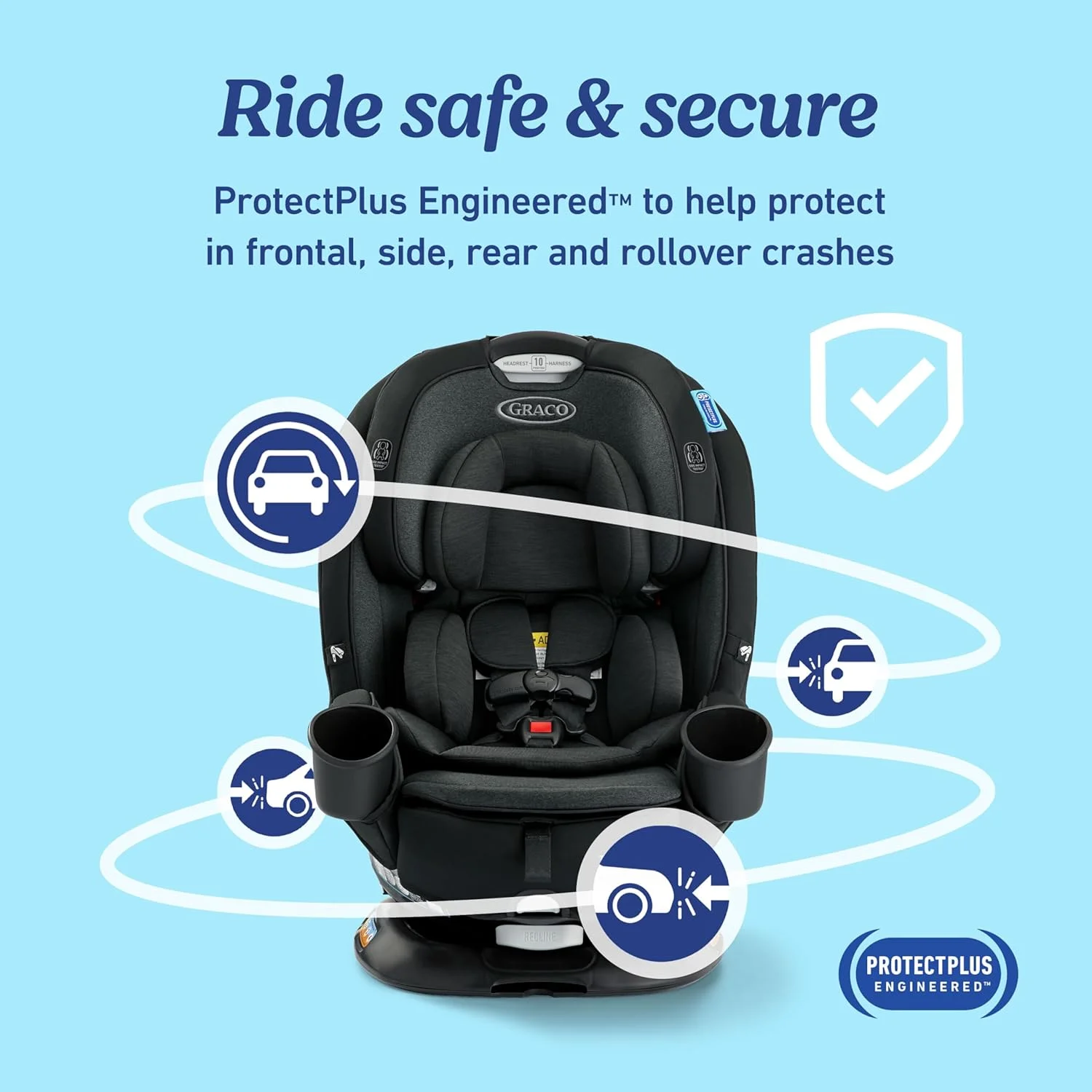 صندلی خودرو چرخشی 3 در 1 Graco Turn2Me، رو به عقب به رو به جلو و بوستر پشتی بلند، نصب آسان، برایتون صندلی خودرو چرخشی 3 در 1 Graco Turn2Me، رو به عقب به رو به جلو و بوستر پشتی بلند، نصب آسان، برایتون