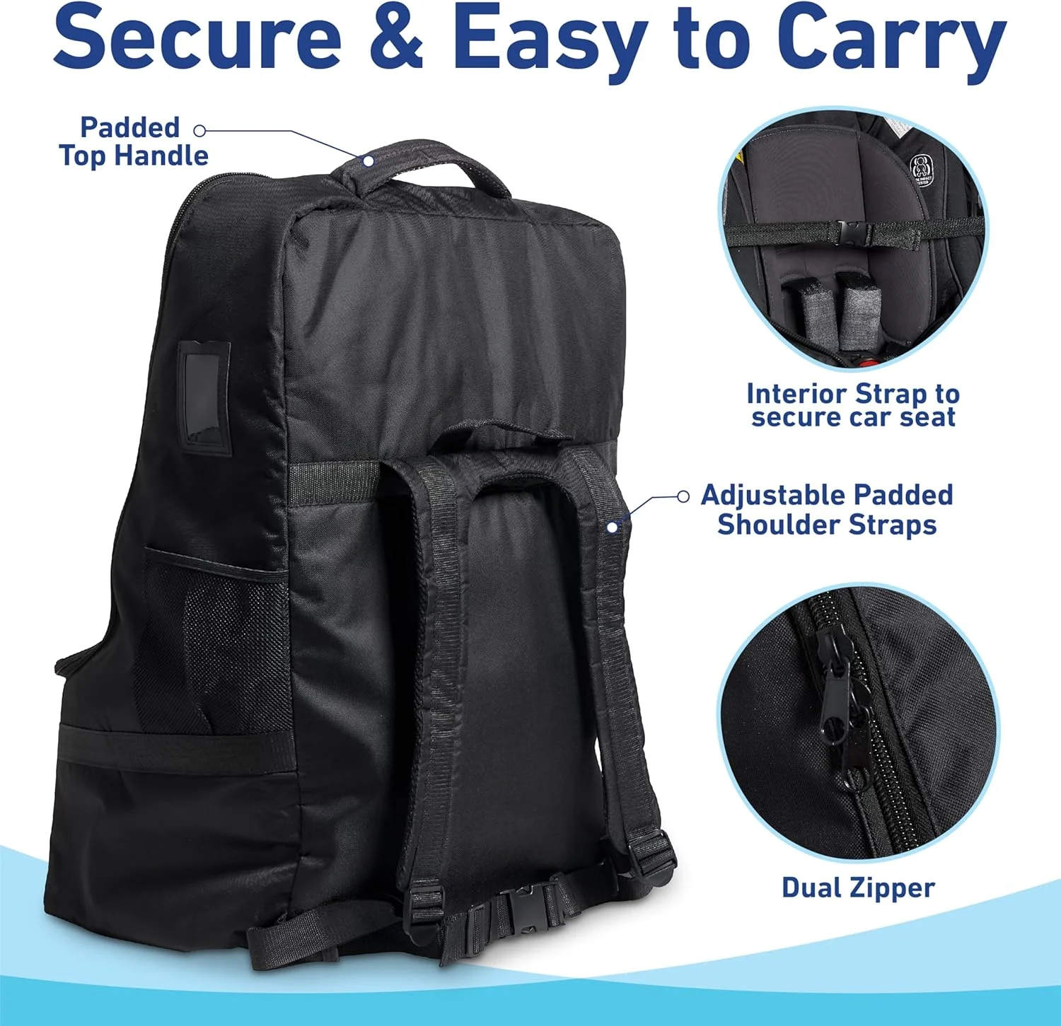 کیف حمل صندلی خودرو گراکو و کوله پشتی حمل نوزاد - دارای پد، بادوام، مقاوم در برابر آب، سازگار با بازرسی گیت فرودگاه کیف حمل صندلی خودرو گراکو و کوله پشتی حمل نوزاد - دارای پد، بادوام، مقاوم در برابر آب، سازگار با بازرسی گیت فرودگاه