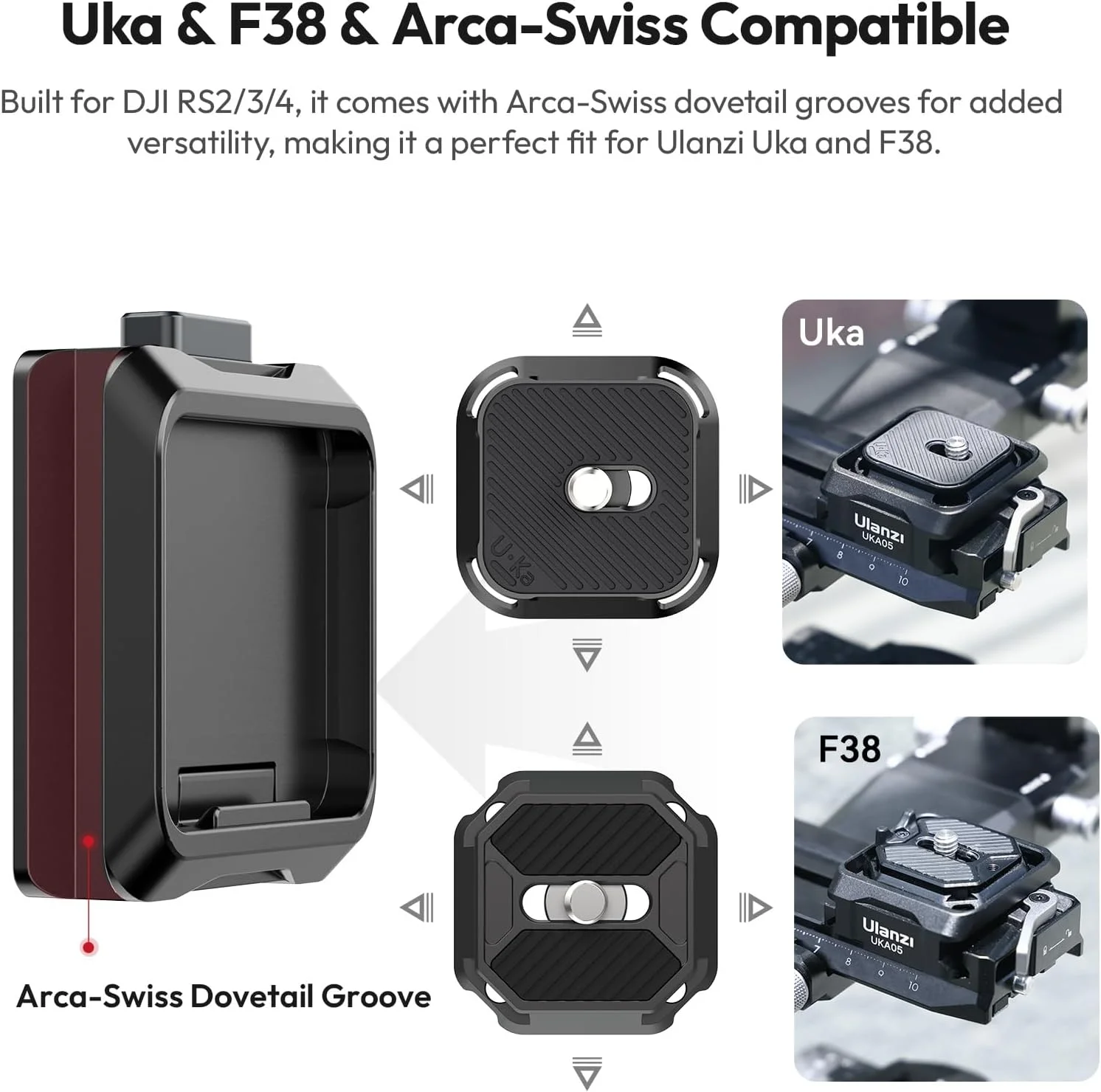 ULANZI Uka Camera Quick Release Plate and Base Kit C007, Camera Tripod Plate, Uka Stabilizer Quick-Release Kit, Effortless Setup & Secure Mount for DJI RS2/3/4 & Arca-Swiss ULANZI Uka Camera Quick Release Plate and Base Kit C007, Camera Tripod Plate, Uka Stabilizer Quick-Release Kit, Effortless Setup & Secure Mount for DJI RS2/3/4 & Arca-Swiss