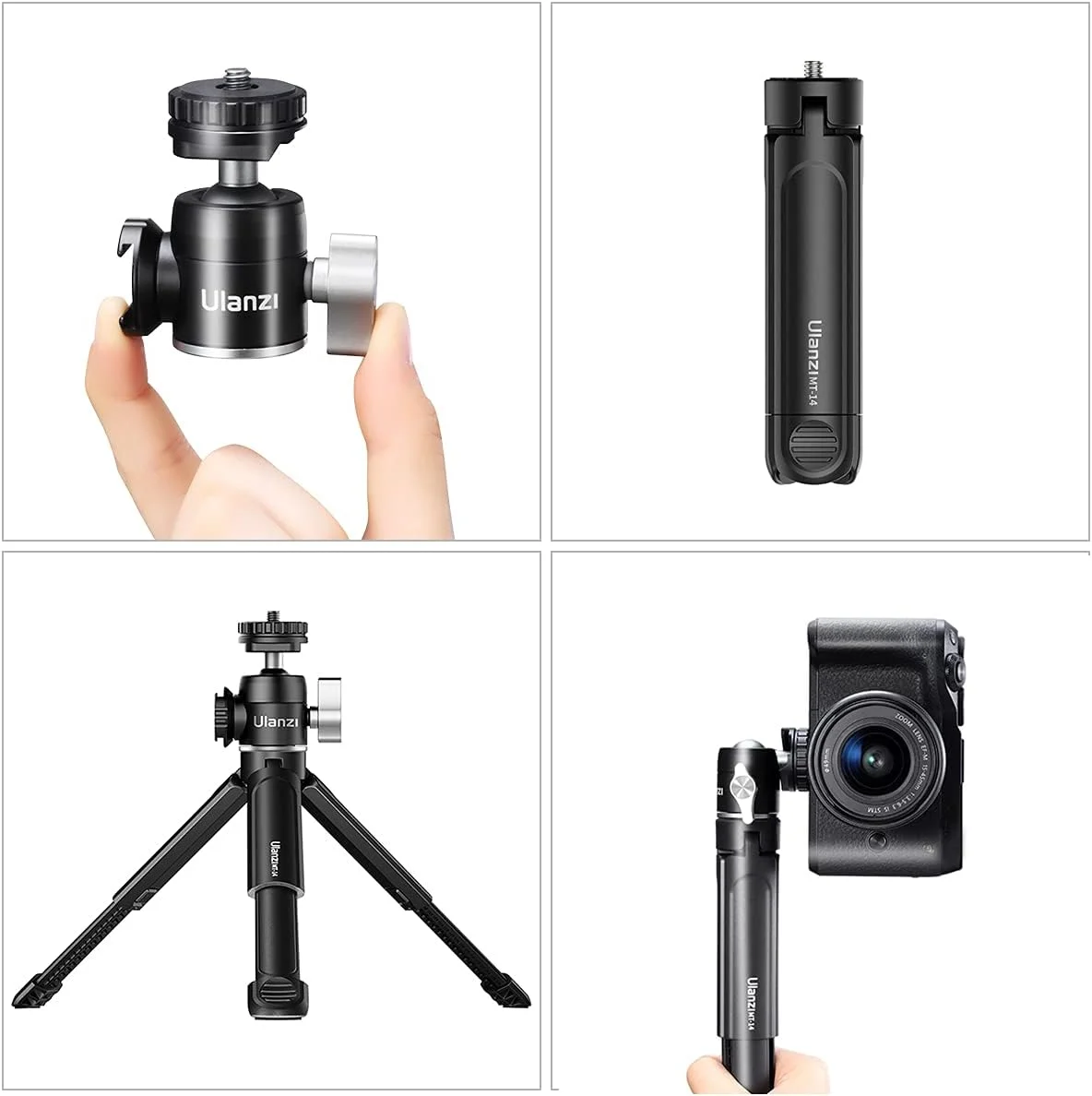 سه پایه جمع و جور دوربین Ulanzi U-Vlog lite Mini با دسته و هد توپی فلزی چرخان 360 درجه و مانت کفشک سرد، پایه های رومیزی مسافرتی قابل افزایش طول برای دوربین های DSRL و فیلمبرداری سه پایه جمع و جور دوربین Ulanzi U-Vlog lite Mini با دسته و هد توپی فلزی چرخان 360 درجه و مانت کفشک سرد، پایه های رومیزی مسافرتی قابل افزایش طول برای دوربین های DSRL و فیلمبرداری