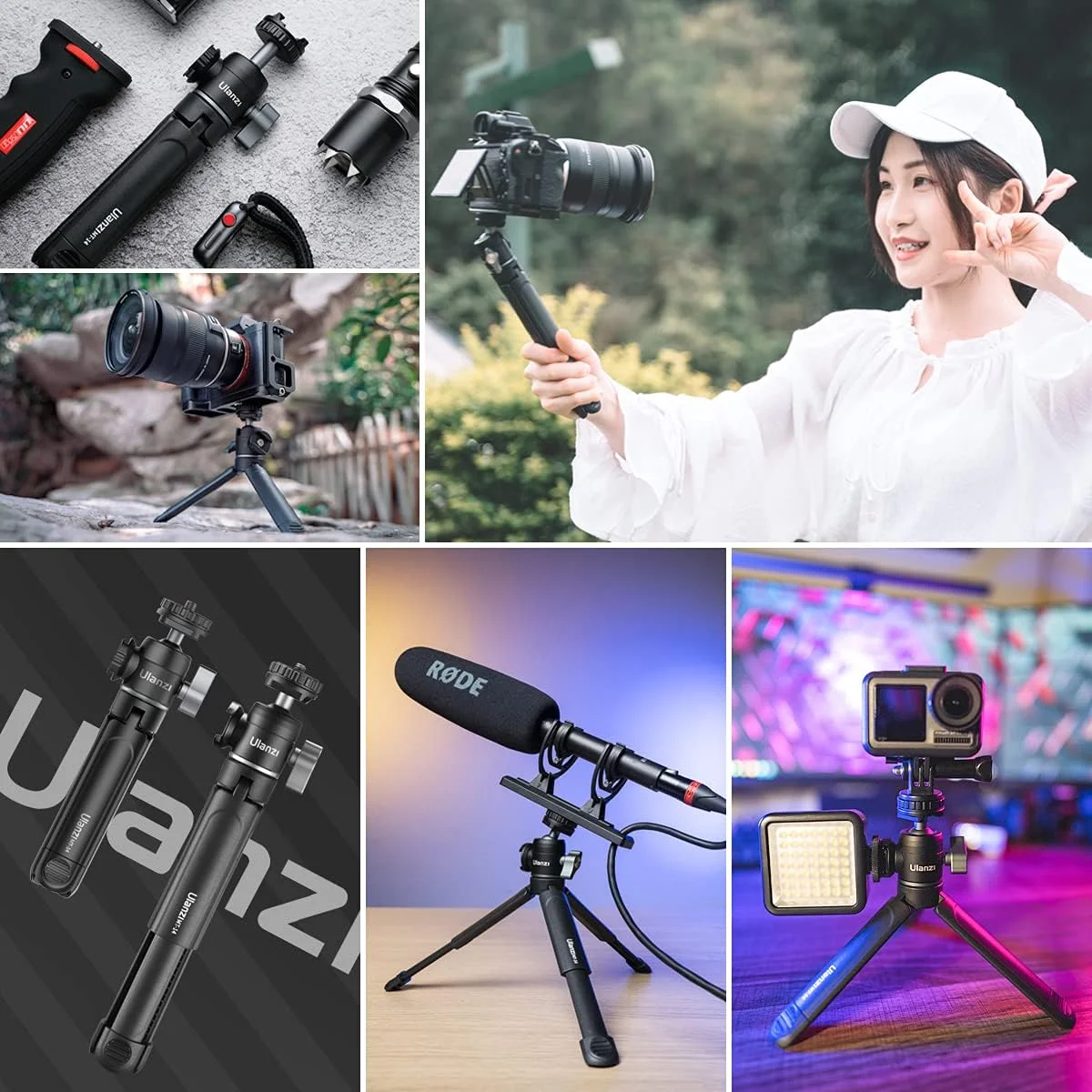 سه پایه جمع و جور دوربین Ulanzi U-Vlog lite Mini با دسته و هد توپی فلزی چرخان 360 درجه و مانت کفشک سرد، پایه های رومیزی مسافرتی قابل افزایش طول برای دوربین های DSRL و فیلمبرداری سه پایه جمع و جور دوربین Ulanzi U-Vlog lite Mini با دسته و هد توپی فلزی چرخان 360 درجه و مانت کفشک سرد، پایه های رومیزی مسافرتی قابل افزایش طول برای دوربین های DSRL و فیلمبرداری