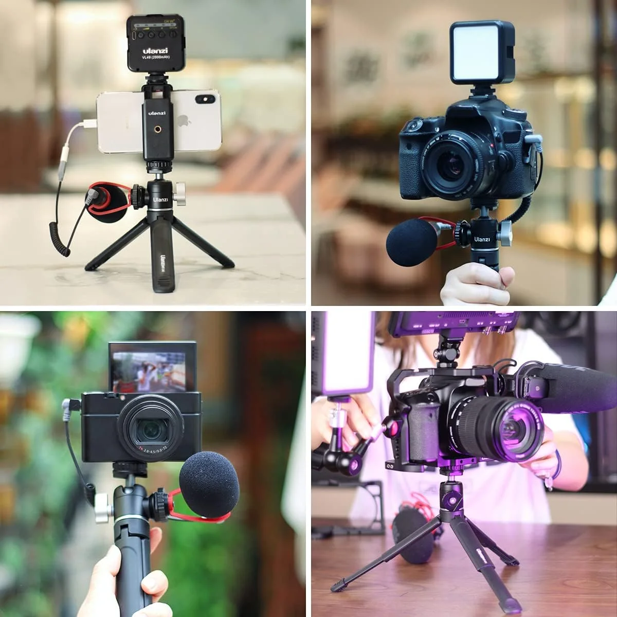 سه پایه جمع و جور دوربین Ulanzi U-Vlog lite Mini با دسته و هد توپی فلزی چرخان 360 درجه و مانت کفشک سرد، پایه های رومیزی مسافرتی قابل افزایش طول برای دوربین های DSRL و فیلمبرداری سه پایه جمع و جور دوربین Ulanzi U-Vlog lite Mini با دسته و هد توپی فلزی چرخان 360 درجه و مانت کفشک سرد، پایه های رومیزی مسافرتی قابل افزایش طول برای دوربین های DSRL و فیلمبرداری