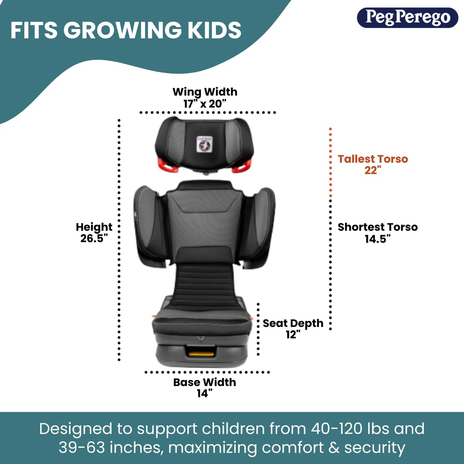 بوستر پگ پرگو Viaggio Flex 120، تنظیم کامل 4 بعدی برای ایمنی و راحتی، بدون دسته، تاشو جمع و جور برای مسافرت، 18-54 کیلوگرم، ساخت ایتالیا، شیرین بیان (مشکی) بوستر پگ پرگو Viaggio Flex 120، تنظیم کامل 4 بعدی برای ایمنی و راحتی، بدون دسته، تاشو جمع و جور برای مسافرت، 18-54 کیلوگرم، ساخت ایتالیا، شیرین بیان (مشکی)