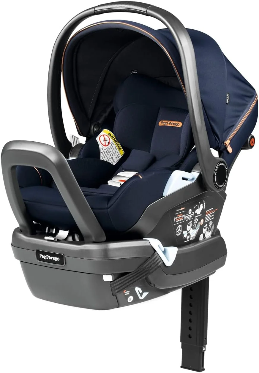 صندلی ماشین کودک پگ پرگو پریمو ویaggio 4-35 Lounge - صندلی نوزاد رو به عقب با قابلیت تنظیم پشتی - شامل پایه با تکیه گاه و میله ضد برگشت - برای نوزادان 1.8 تا 15.8 کیلوگرم - ساخت ایتالیا - آبی براق (آبی)