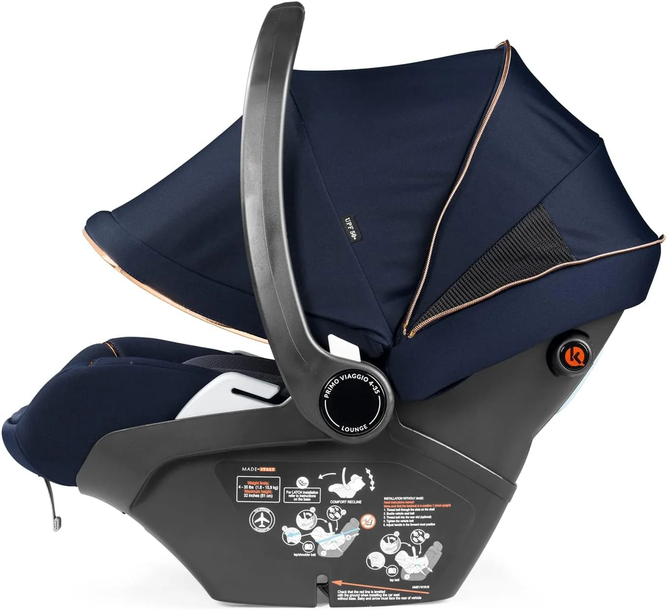 صندلی ماشین کودک پگ پرگو پریمو ویaggio 4-35 Lounge - صندلی نوزاد رو به عقب با قابلیت تنظیم پشتی - شامل پایه با تکیه گاه و میله ضد برگشت - برای نوزادان 1.8 تا 15.8 کیلوگرم - ساخت ایتالیا - آبی براق (آبی) صندلی ماشین کودک پگ پرگو پریمو ویaggio 4-35 Lounge - صندلی نوزاد رو به عقب با قابلیت تنظیم پشتی - شامل پایه با تکیه گاه و میله ضد برگشت - برای نوزادان 1.8 تا 15.8 کیلوگرم - ساخت ایتالیا - آبی براق (آبی)