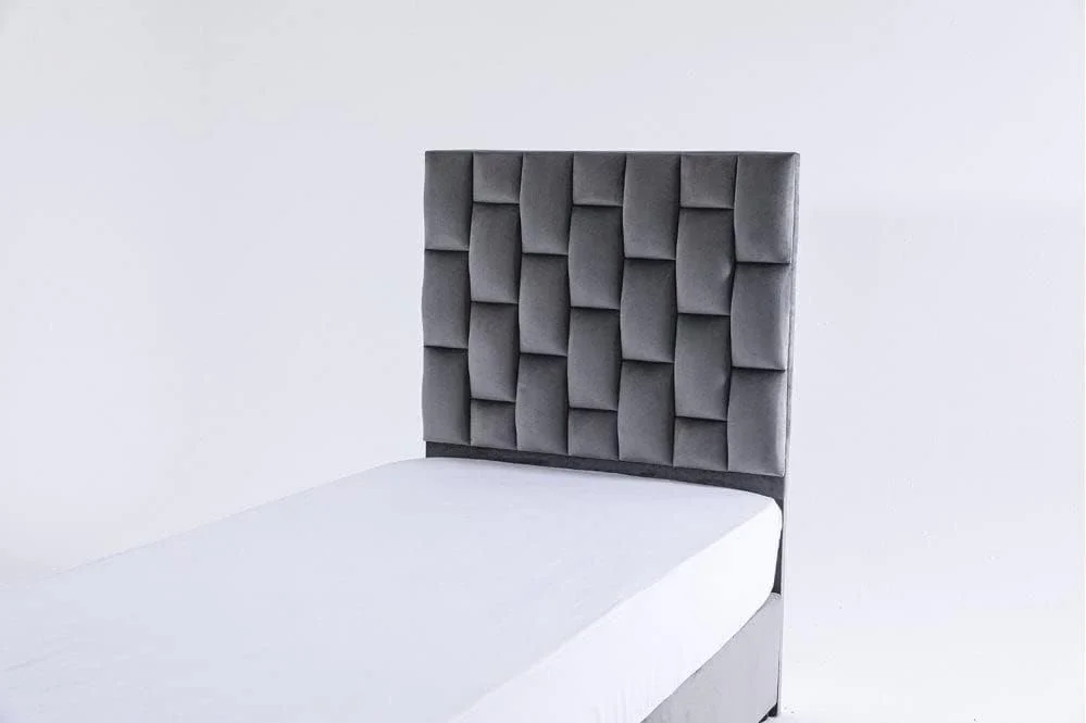 تخت یک نفره دیانا از مبلمان خانگی پان امارات، مخمل، 120X200، خاکستری تخت یک نفره دیانا از مبلمان خانگی پان امارات، مخمل، 120X200، خاکستری