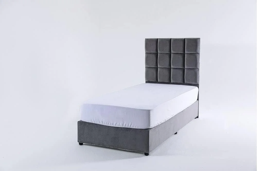 تخت یک نفره اولگا پان امارات هوم فرنیشینگ مخمل 120X200 خاکستری