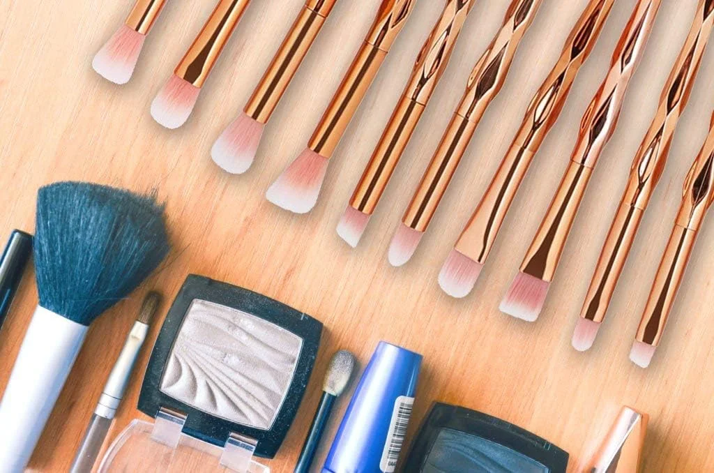ست برس آرایشی استانهاب، برس های زیبایی صورت و چشم، سایه چشم تک شاخ، خط چشم، کیت ترکیب چین، فونداسیون، ابرو، خط چشم، رژگونه، کانسیلر آرایشی، ابزار برس آرایشی برای دختران (رزگلد_20 عدد)