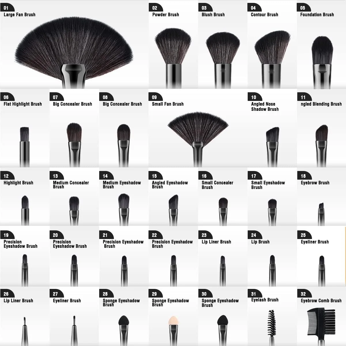 ست برس آرایشی وندر، ست برس آرایشی حرفه ای 32 تکه، ست برس آرایشی برای ترکیب کرم پودر، ست برس لوازم آرایشی، مشکی (کیف لوازم آرایشی شامل نمی شود) ست برس آرایشی وندر، ست برس آرایشی حرفه ای 32 تکه، ست برس آرایشی برای ترکیب کرم پودر، ست برس لوازم آرایشی، مشکی (کیف لوازم آرایشی شامل نمی شود)