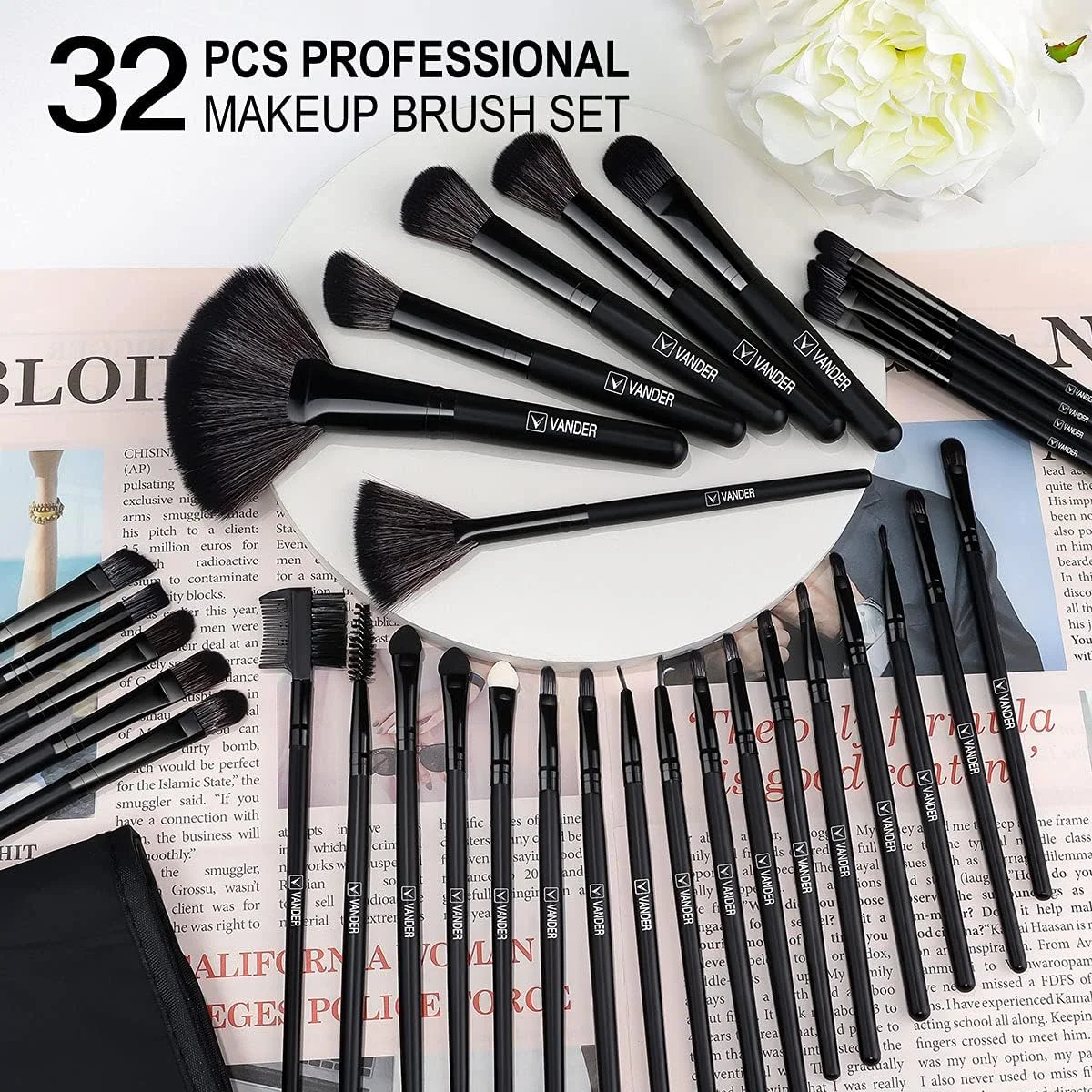 ست برس آرایشی وندر، ست برس آرایشی حرفه ای 32 تکه، ست برس آرایشی برای ترکیب کرم پودر، ست برس لوازم آرایشی، مشکی (کیف لوازم آرایشی شامل نمی شود) ست برس آرایشی وندر، ست برس آرایشی حرفه ای 32 تکه، ست برس آرایشی برای ترکیب کرم پودر، ست برس لوازم آرایشی، مشکی (کیف لوازم آرایشی شامل نمی شود)