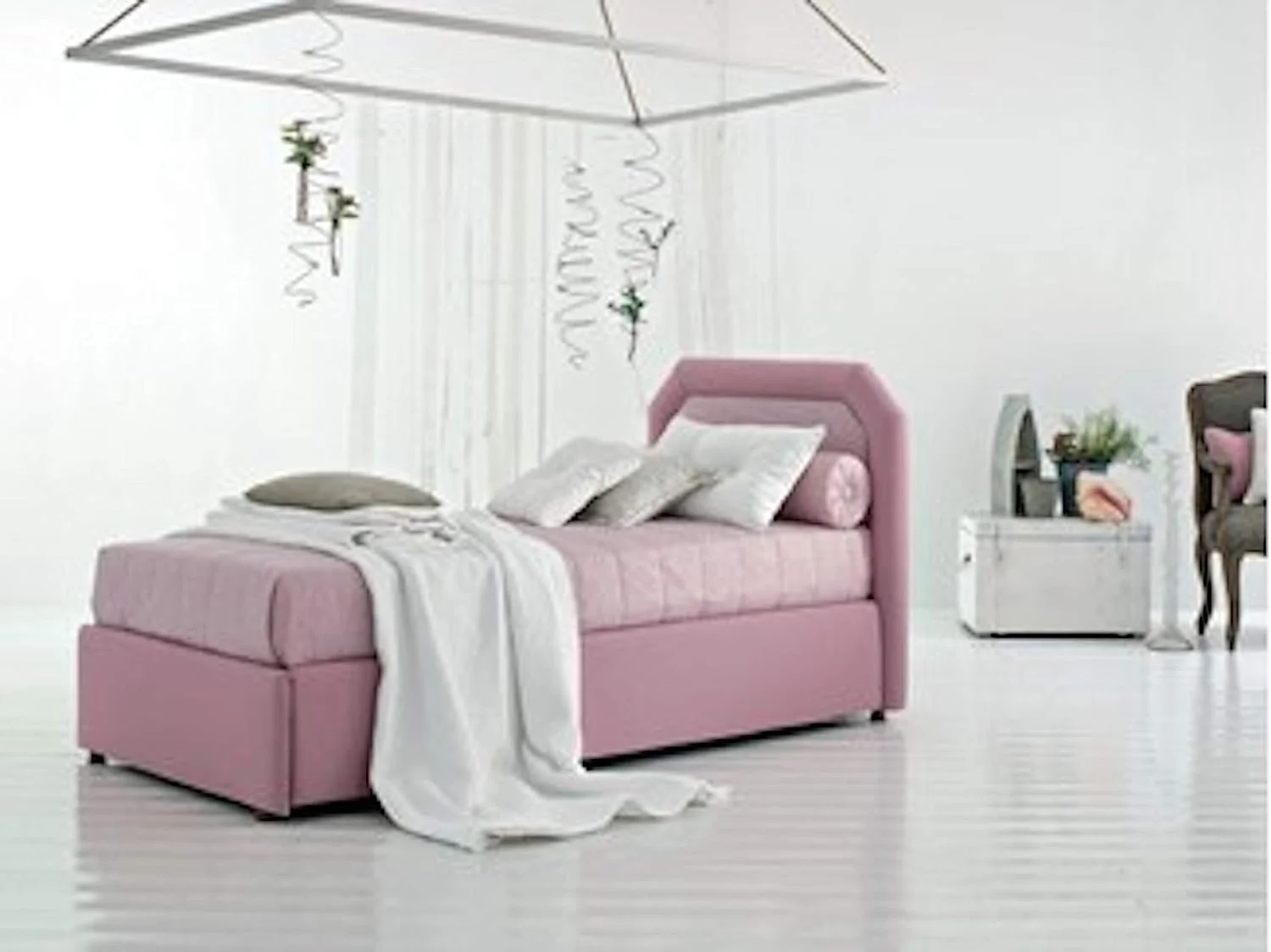 تخت خواب کودک R2R FURNITURE برای اتاق خواب کودک، یک نفره به همراه تشک - 90cm x 200
