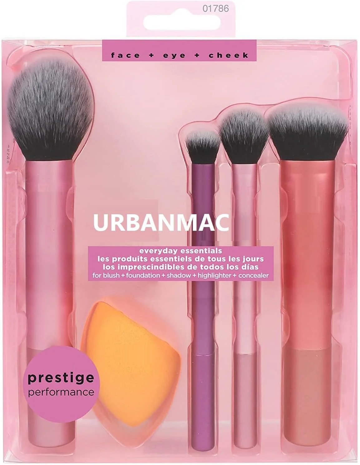 مجموعه کامل براش آرایشی صورت URBANMAC Artist Essentials برای آرایش های الهام گرفته از آرایشگران، 5 عدد (بسته 1 عددی)