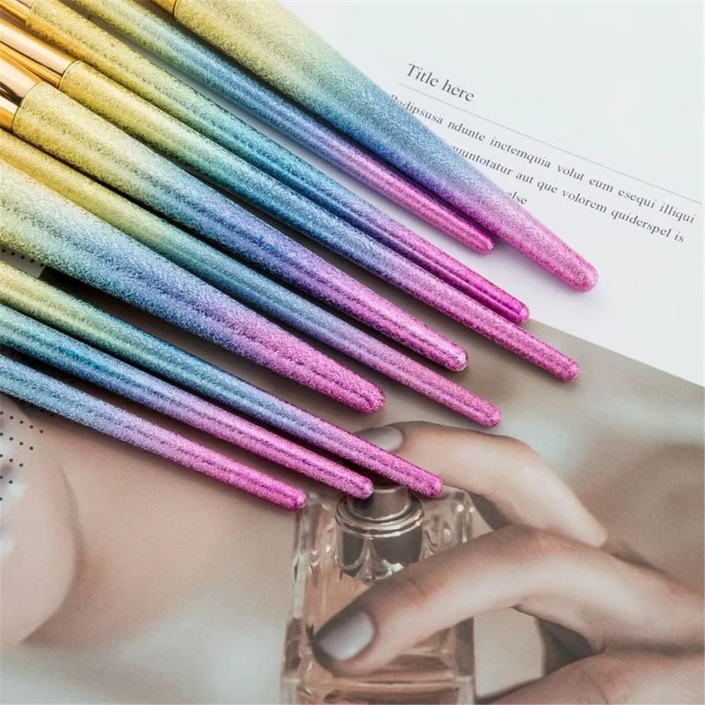 UHJKLA Professional 10pcs 3D Makeup Brushes set Gradient Fan Powder Foundation Brush Eyeshaow Brush kit UHJKLA Professional 10pcs 3D Makeup Brushes set Gradient Fan Powder Foundation Brush Eyeshaow Brush kit