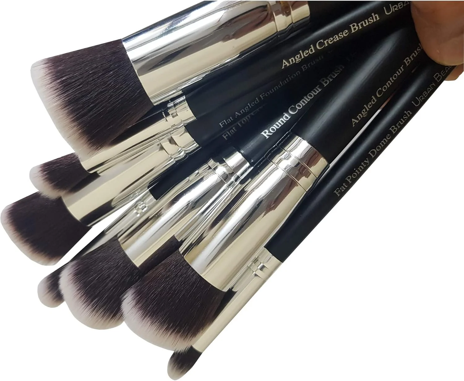 ست برس آرایشی ۱۰ تکه Urban Beauty (مشکی + نقره ای) بدون کیف ست برس آرایشی ۱۰ تکه Urban Beauty (مشکی + نقره ای) بدون کیف