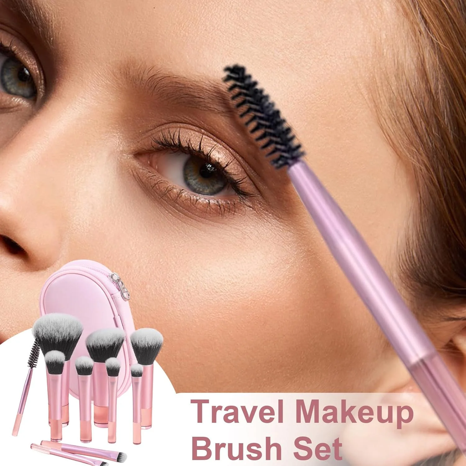 براش های آرایشی مسافرتی - ست براش آرایشی مسافرتی، براش های سایه چشم نرم و قابل حمل با دسته های ارگونومیک ضد لغزش، ابزارهای کوچک زیبایی برای زنان و دختران