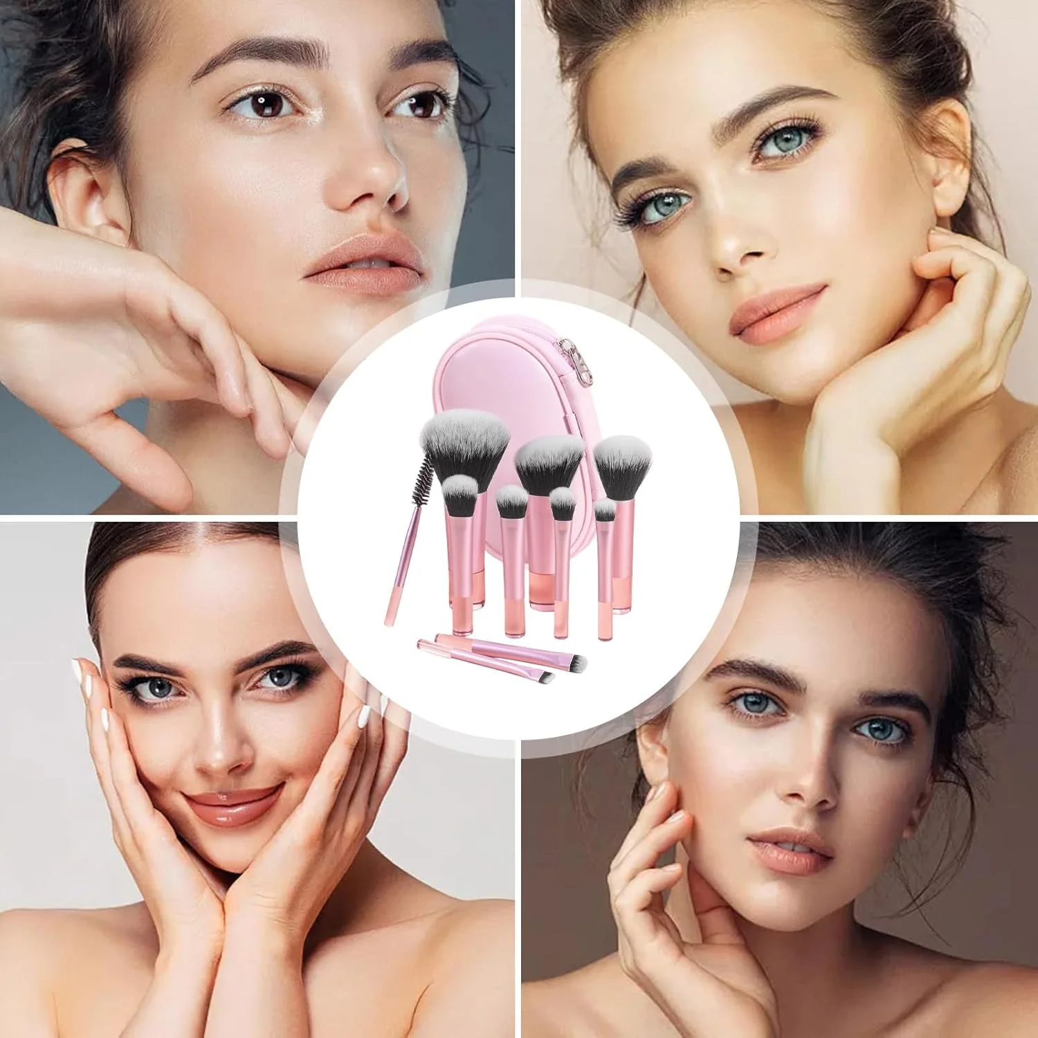 براش های آرایشی مسافرتی - ست براش آرایشی مسافرتی، براش های سایه چشم نرم و قابل حمل با دسته های ارگونومیک ضد لغزش، ابزارهای کوچک زیبایی برای زنان و دختران