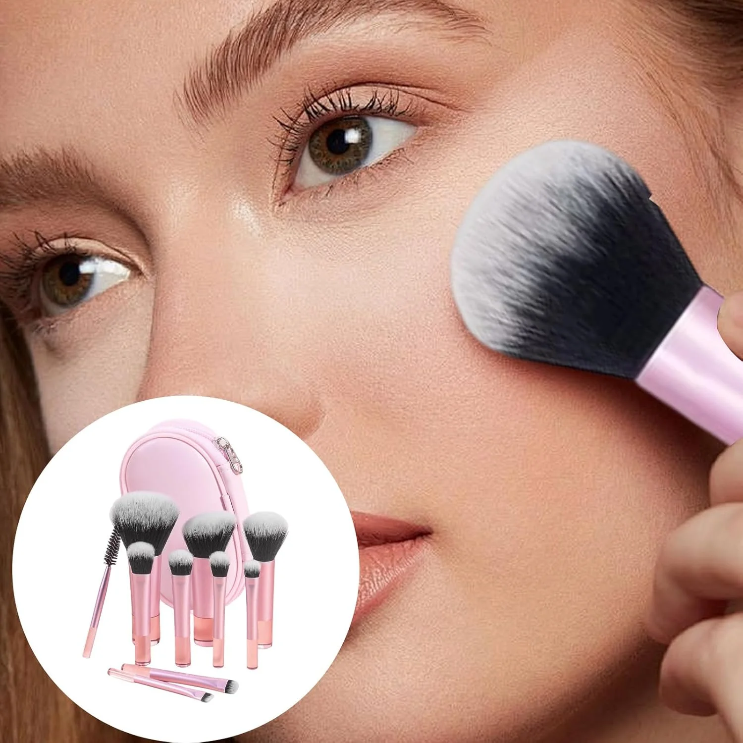 ست برس آرایشی مسافرتی، برس های آرایشی برای سفر | ابزار آرایشی ضد لغزش حرفه ای برای خانم های زیبا، هنرمندان، پودر، رژگونه و سایه چشم ست برس آرایشی مسافرتی، برس های آرایشی برای سفر | ابزار آرایشی ضد لغزش حرفه ای برای خانم های زیبا، هنرمندان، پودر، رژگونه و سایه چشم