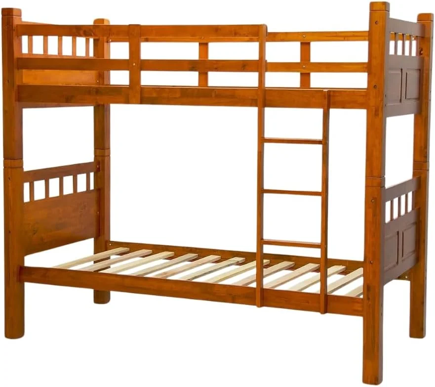 Remedy Wooden Bunk Bed 190X90 Single Size With ladder | Heavy Duty Bunk Bed Dirty Oak