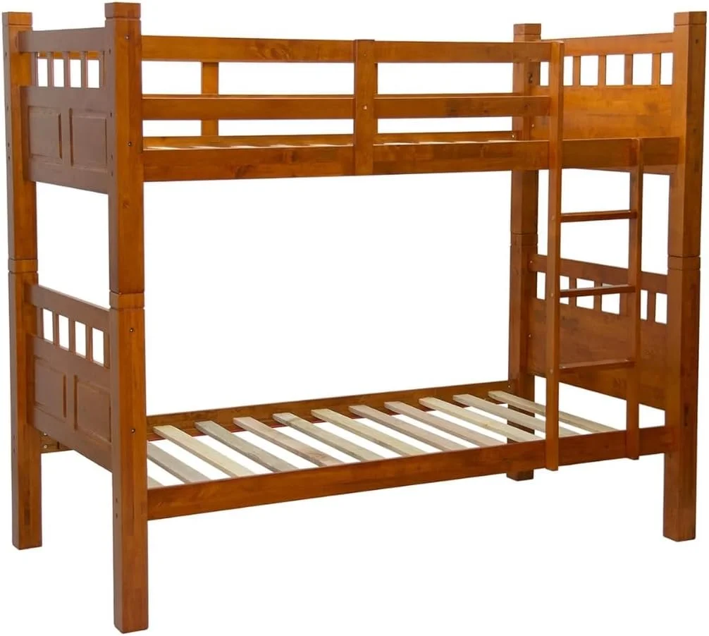 Remedy Wooden Bunk Bed 190X90 Single Size With ladder | Heavy Duty Bunk Bed Dirty Oak Remedy Wooden Bunk Bed 190X90 Single Size With ladder | Heavy Duty Bunk Bed Dirty Oak
