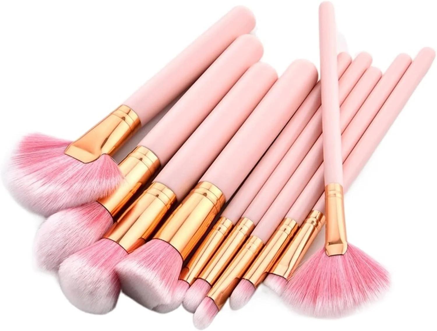 ست برس آرایشی WANAM مدل Pink Handle مجموعه 10 عددی