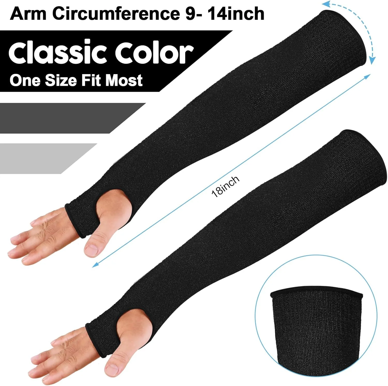 آستین های محافظ بازوی ضد برش سطح 5 JaGely با سوراخ انگشت شست، 18 اینچ، محافظت از بازو، مناسب برای کشاورزی و باغبانی