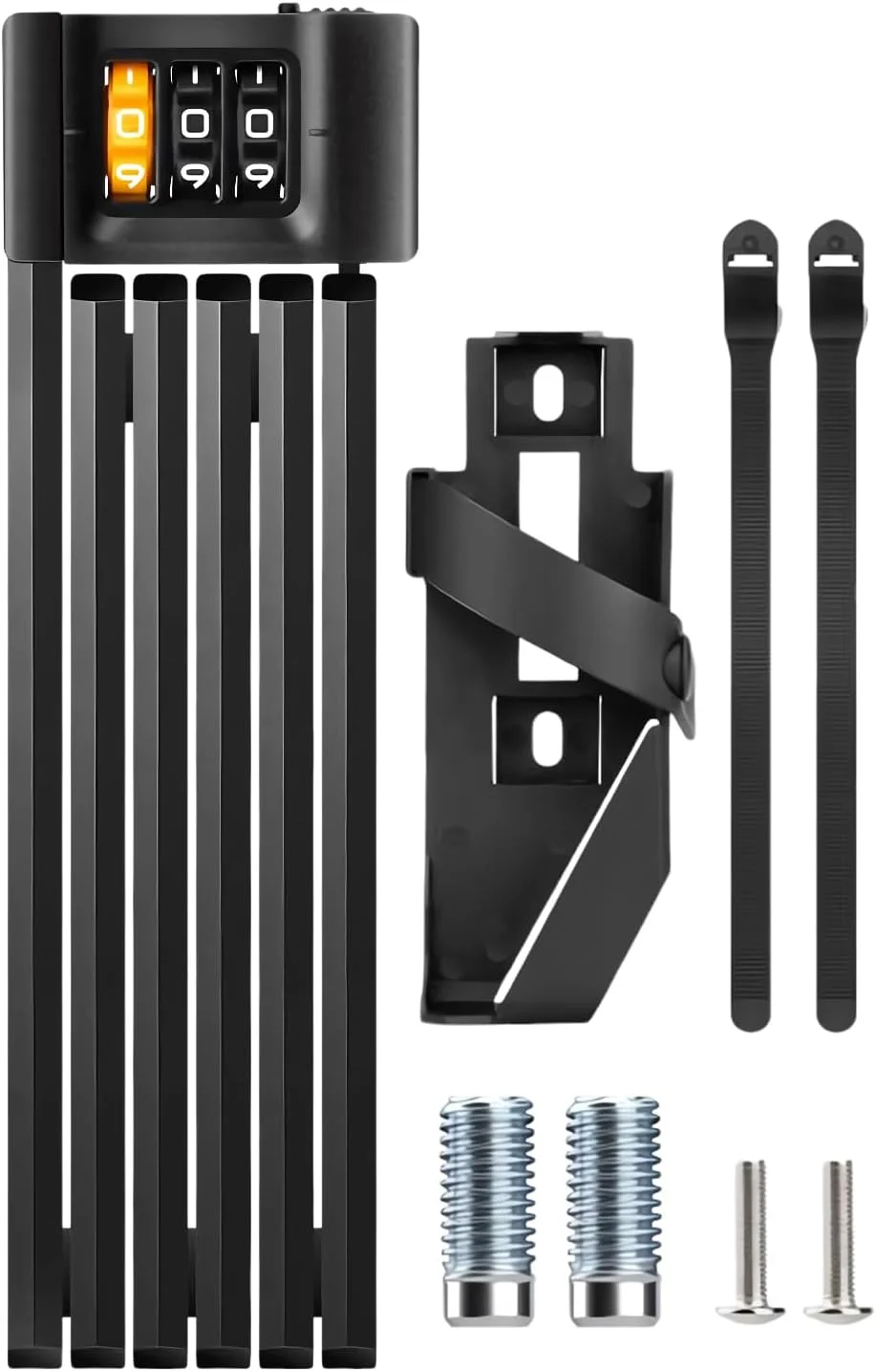 قفل تاشو ضد سرقت دوچرخه | قفل امنیتی بالا - قفل ترکیبی 3 رقمی برای رفت و آمد در محوطه دانشگاه، خرید مواد غذایی، مسافرت، نگهداری آپارتمان، دوچرخه سواری در شهر و محل کار