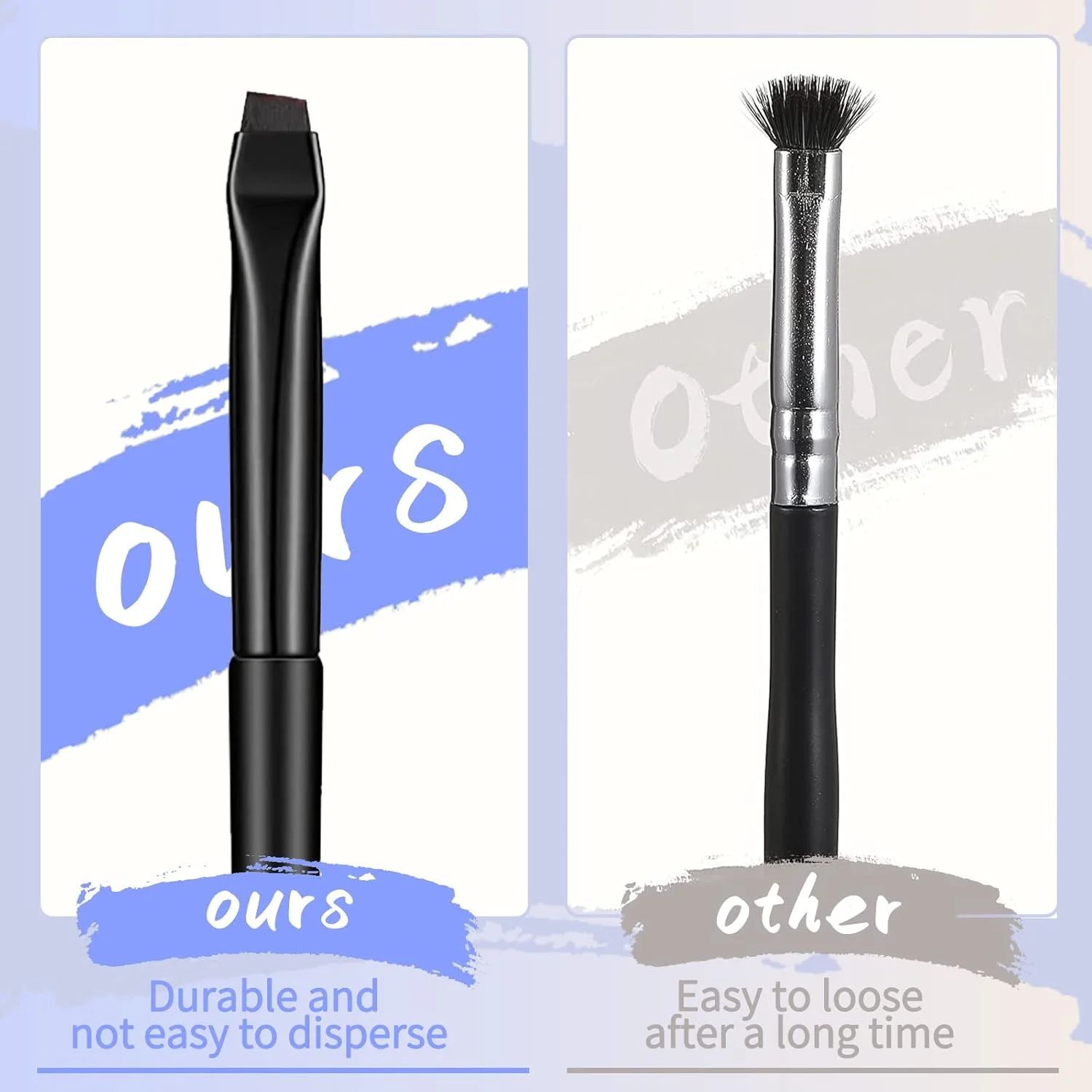 مجموعه 3 عددی برس خط چشم ZZLBZN، برس ابرو حرفه ای تخت و برس خط چشم زاویه دار ظریف، برس ابرو زاویه دار شیب دار، برس ها و ابزارهای آرایش چشم برای سایه چشم، شکل دادن به ابروها