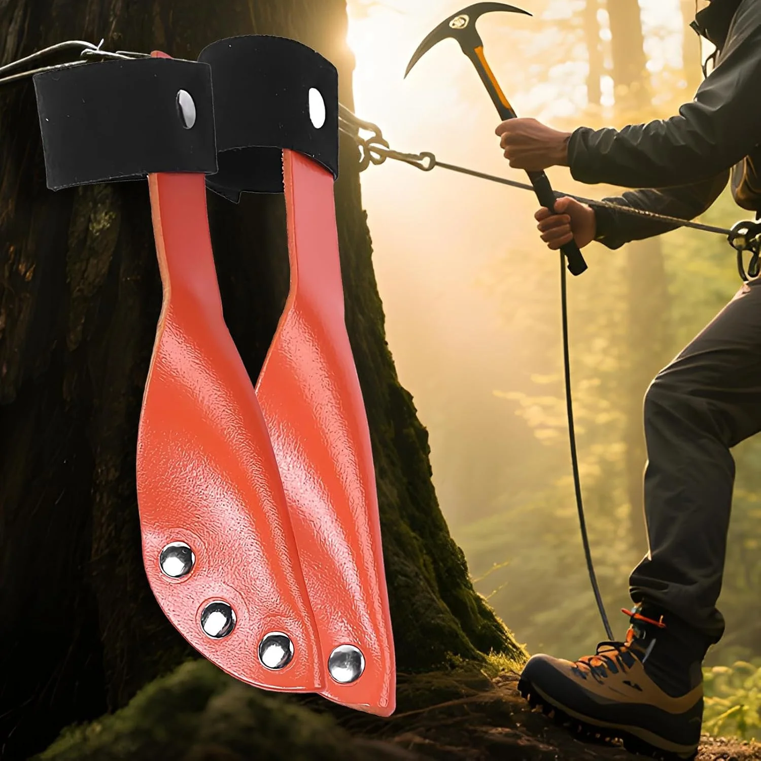 محافظ های میخ کوهنوردی | روکش نرم محافظ میخ کوهنوردی - لوازم جانبی تجهیزات ایمنی کار در فضای باز انعطاف پذیر برای کوهنوردان، باغبانان، درختکاران و کشاورزان