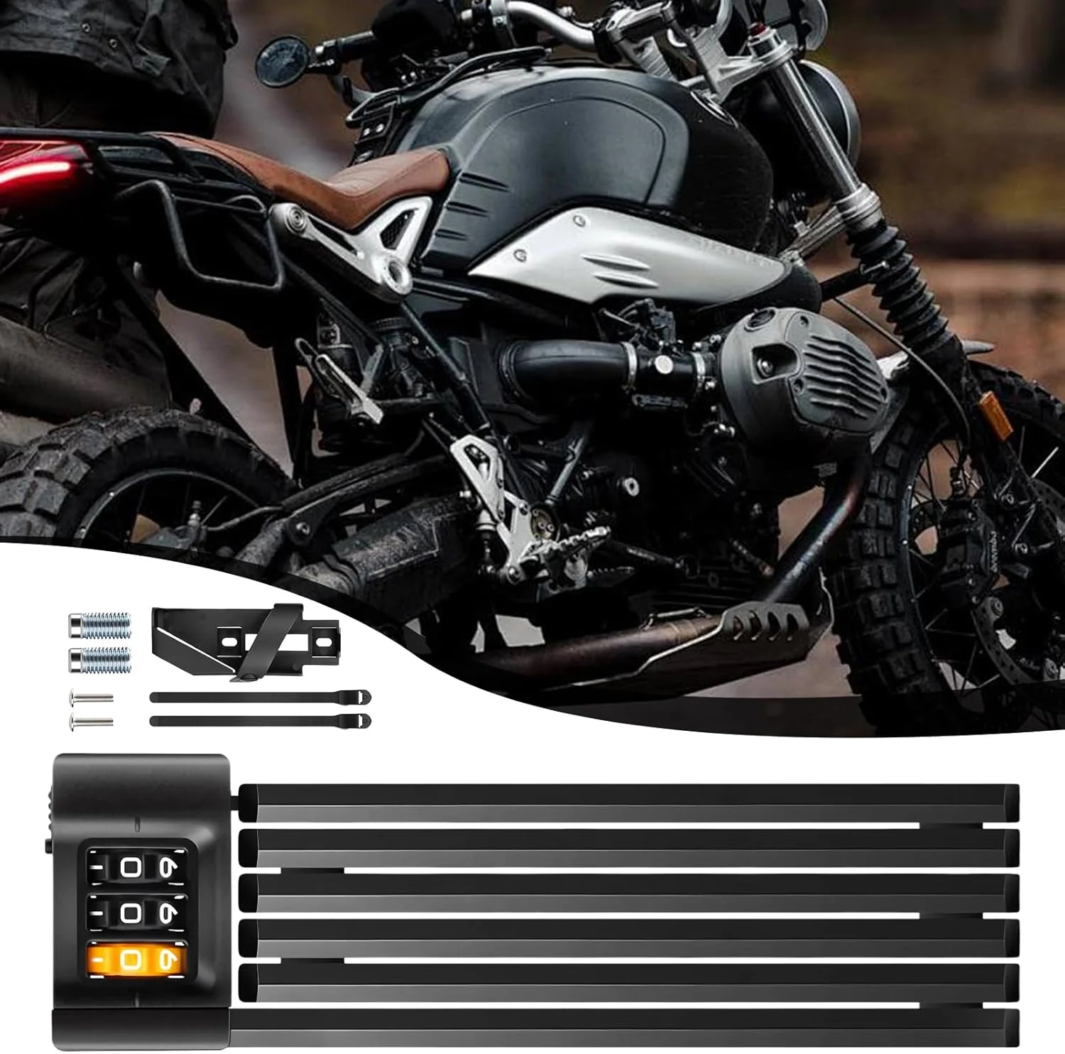 قفل تاشو دوچرخه با رمز عبور، قفل سبک وزن، محافظ امنیتی 3 رقمی برای پارکینگ محل کار، خرید عمومی، رفت و آمد، نگهداری آپارتمان و مسافرت