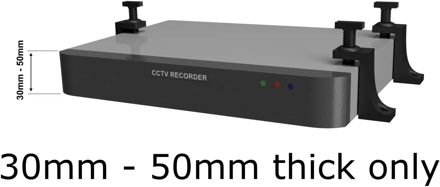 براکت های نصب دیواری یونیورسال زیر میز برای DVR NVR CCTV برای هایک ویژن هایلوک داهوا سوان مودم روتر سوئیچ کنسول DVD گیرنده فری ویو آمپلی فایر مینی پی سی (30mm-50mm) براکت های نصب دیواری یونیورسال زیر میز برای DVR NVR CCTV برای هایک ویژن هایلوک داهوا سوان مودم روتر سوئیچ کنسول DVD گیرنده فری ویو آمپلی فایر مینی پی سی (30mm-50mm)