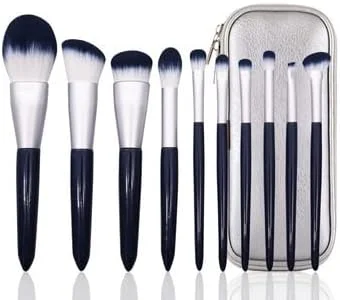 ست برس آرایشی YQBUER، 10 تکه، شامل برس های کرم پودر، سایه چشم، پودر، دسته چوبی، کانسیلر، ابزار آرایش ابرو و مژه (رنگ: C، سایز: 10 عدد)