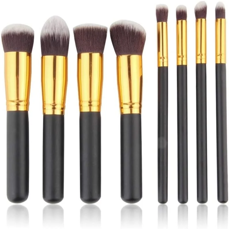 مجموعه 8 عددی برس آرایشی XYBZJP برای صورت، سایه چشم، بینی و کرم پودر، شامل برس های ترکیب کننده لوازم آرایشی و زیبایی با مواد با کیفیت