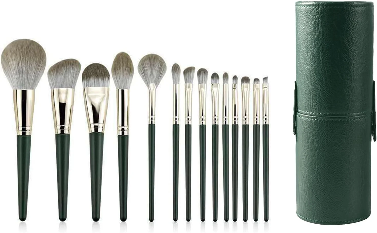 ست براش آرایشی وجوسکی 14 تکه، پودر مصنوعی پیشرفته، سایه چشم، رژگونه، پایه، ترکیبی، ست براش کامل آرایش صورت