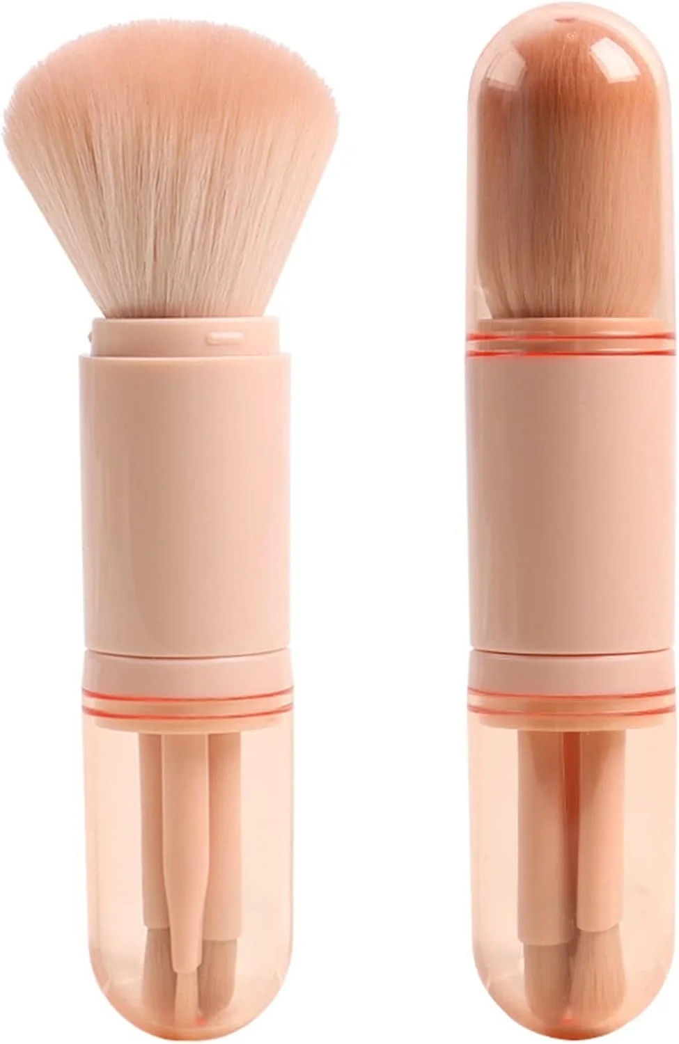 WANAM Facial Razor Telescopic 4 in 1 Travel Portable Makeup Brushes Set Eyeshadow Brush Lip Cosmetics For Face Makeup Brush Kit
