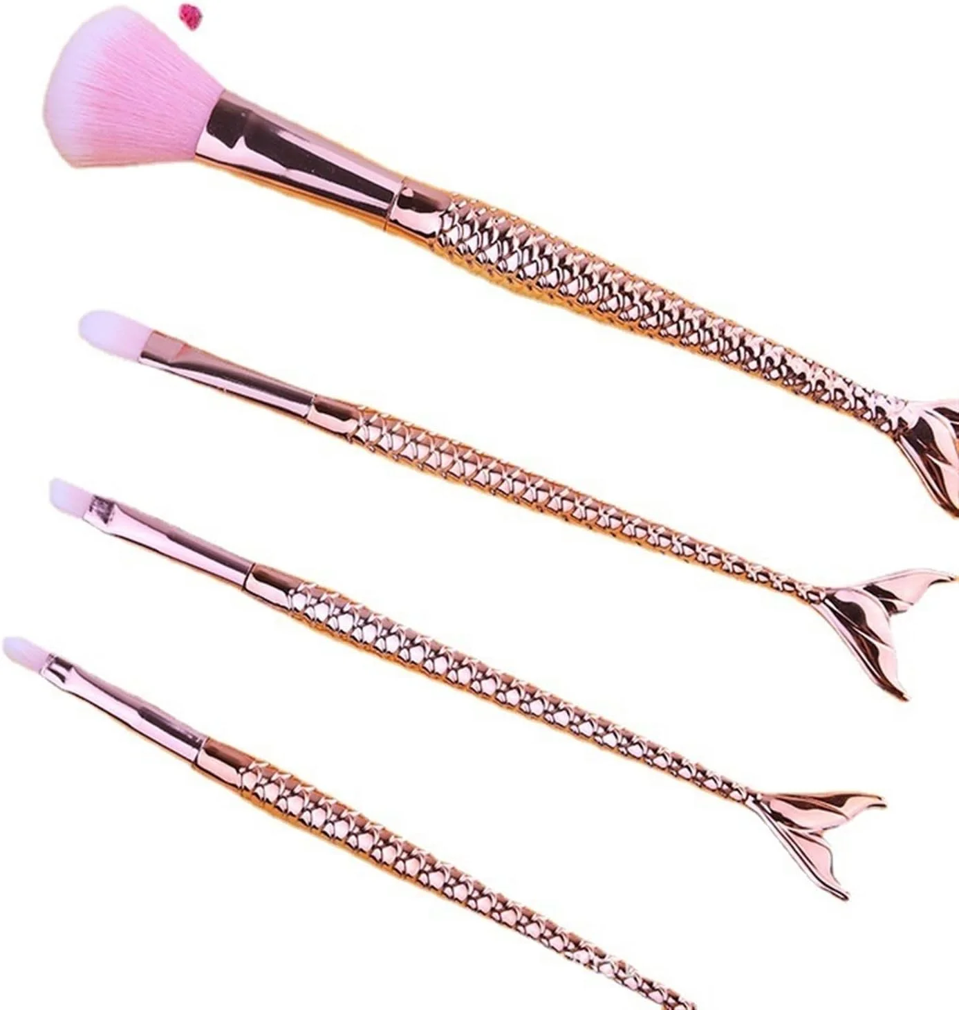 ست برس آرایشی پری دریایی WANAM برای لوازم آرایشی کرم پودر، رژگونه، پودر، سایه چشم، ترکیب برس آرایشی نرم و کرکی ابزار زیبایی زنان (رنگ: Hortel)