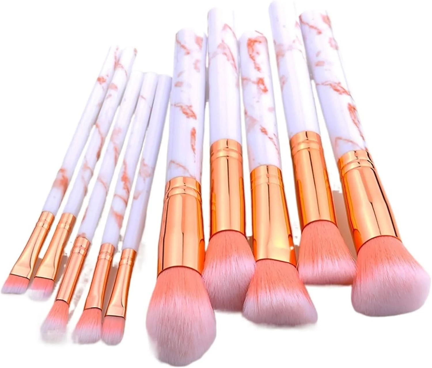 ست برس آرایشی رخ‌نما WANAM طرح سنگ مرمر، ابزار آرایشی، پودر، سایه چشم، کرم پودر، رژگونه، برس آرایشی ترکیبی