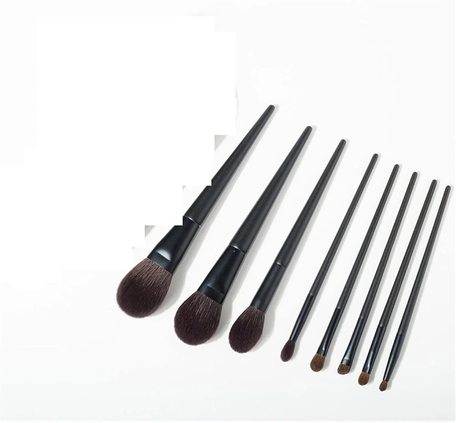 ست برس آرایشی مشکی مات وانام شامل برس های سایه چشم، پودر، رژگونه و ترکیب