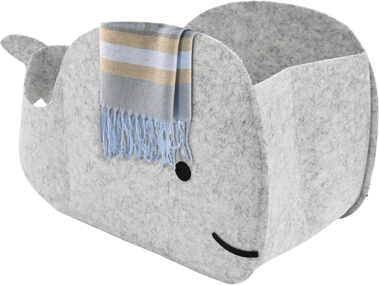 سبد ذخیره سازی Aynaxcol، جعبه نمدی طرح نهنگ، تاشو و کاربردی با دستگیره برای اتاق خواب، کمد، اتاق کودک و اسباب بازی (بزرگ)