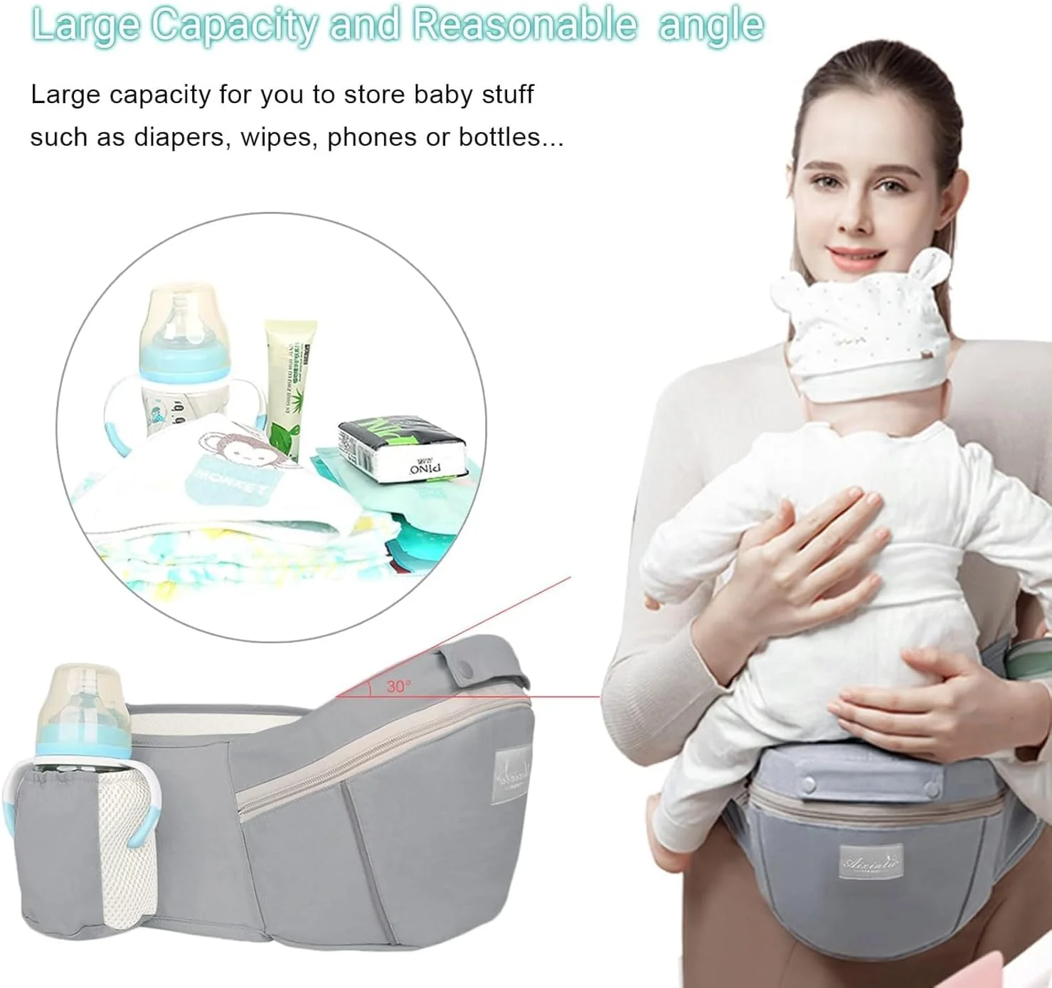 آغوشی کودک AUTOYSUR با نشیمنگاه، آغوشی ارگونومیک نوزاد تا نوپا، پشتیبانی از سر و توری تنفسی، آغوشی قابل تنظیم برای پدر و مادر (#1) آغوشی کودک AUTOYSUR با نشیمنگاه، آغوشی ارگونومیک نوزاد تا نوپا، پشتیبانی از سر و توری تنفسی، آغوشی قابل تنظیم برای پدر و مادر (#1)