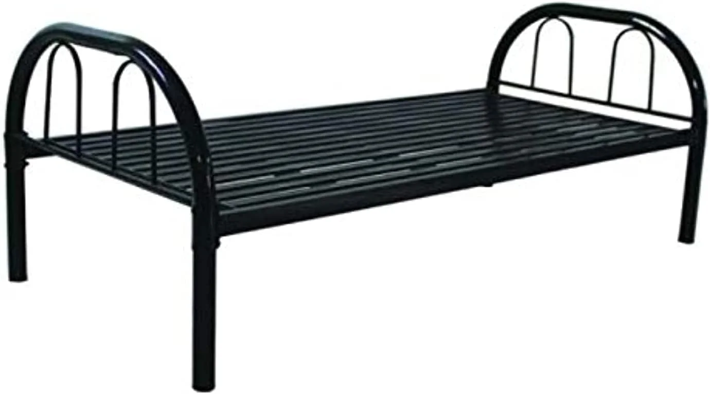 تخت خواب یک نفره چوب و فولاد سایز (عرض) 90 X (طول) 190 سانتی متر مدل GDF-3881 به همراه تشک یک نفره طبی سایز عرض:طول:ضخامت (90 x 190 x 10 سانتی متر)