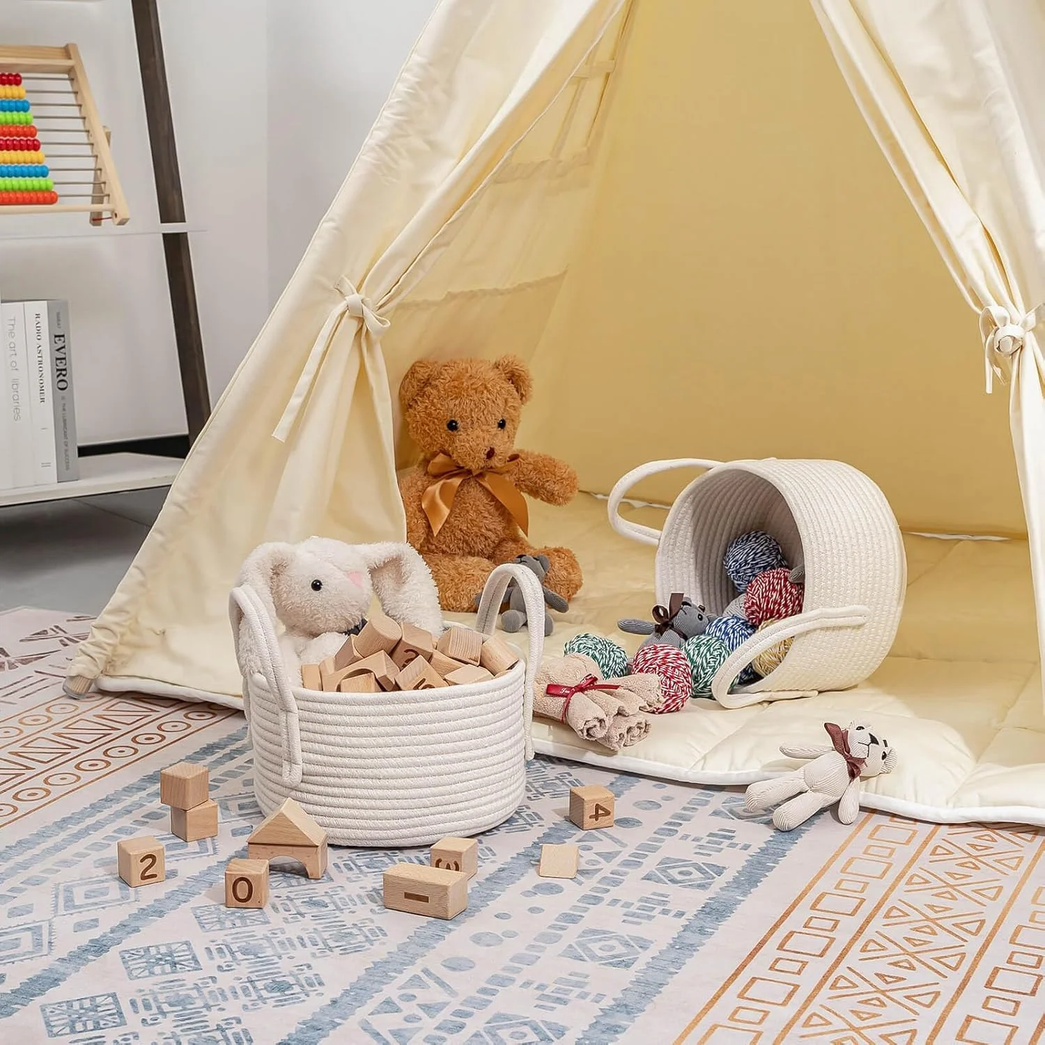 سبد ذخیره سازی طنابی پنبه ای کوچک آزونه، بسته 2 عددی سبد های کوچک و زیبای اتاق کودک، سبد ذخیره سازی اسباب بازی گربه، ست 2 عددی سبد بافته نرم، سبد مکعبی سازمان دهنده، سبد تزئینی خانه به رنگ سفید مایل به کرم، 9.5x5.51 اینچ سبد ذخیره سازی طنابی پنبه ای کوچک آزونه، بسته 2 عددی سبد های کوچک و زیبای اتاق کودک، سبد ذخیره سازی اسباب بازی گربه، ست 2 عددی سبد بافته نرم، سبد مکعبی سازمان دهنده، سبد تزئینی خانه به رنگ سفید مایل به کرم، 9.5x5.51 اینچ