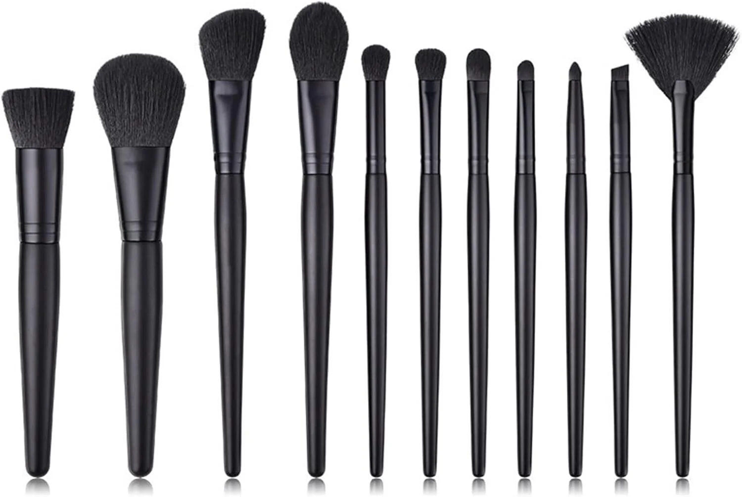 ست برس آرایشی وانام، فوق العاده نرم، مشکی کلاسیک، شامل برس های رژگونه، پودر و ابزار نهایی ترکیب آرایش