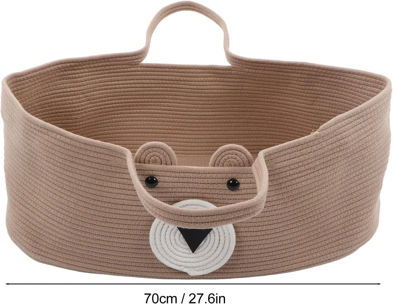 سبد موسی برای نوزادان، سبد حیوانات بامزه ساخته شده از طناب پنبه ای با 2 دسته، برای حمل در فضای باز (1)
