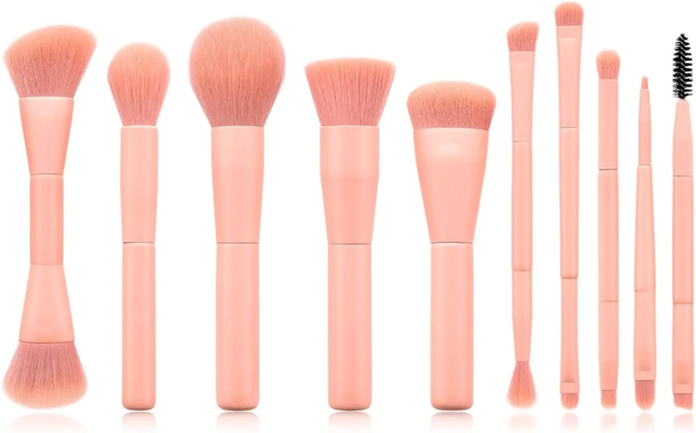 ست برس آرایشی وانام، شامل برس های ریش تراش صورت، دسته صورتی پرنسسی برای کرم پودر، پودر و سایر ابزارهای آرایشی