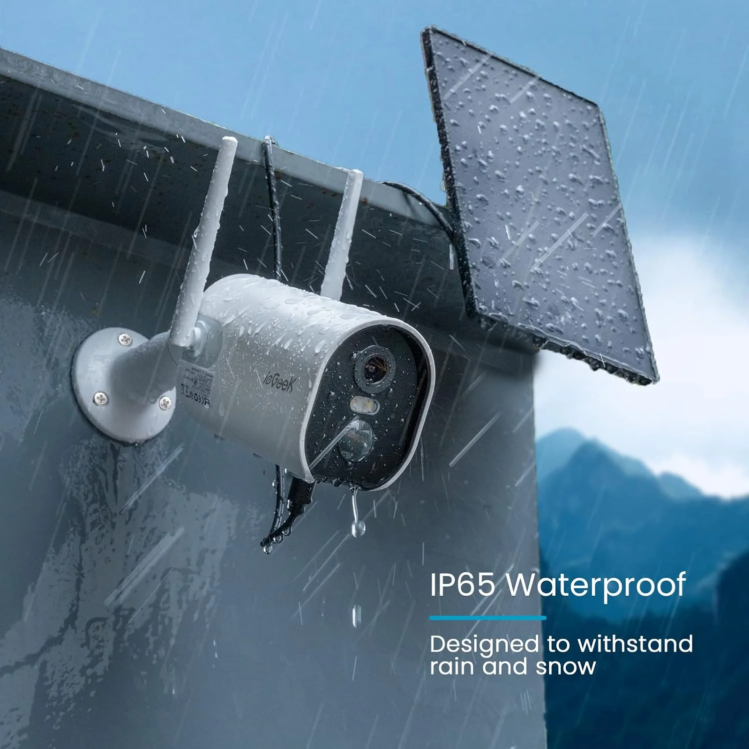 دوربین های امنیتی خورشیدی بی سیم فضای باز ieGeek، بسته 2 عددی، دوربین نظارتی خانگی وای فای با باتری، دارای آژیر هوشمند و نورافکن، سیستم دوربین حسگر حرکتی 2K، صدای 2 طرفه/IP65 ضد آب دوربین های امنیتی خورشیدی بی سیم فضای باز ieGeek، بسته 2 عددی، دوربین نظارتی خانگی وای فای با باتری، دارای آژیر هوشمند و نورافکن، سیستم دوربین حسگر حرکتی 2K، صدای 2 طرفه/IP65 ضد آب